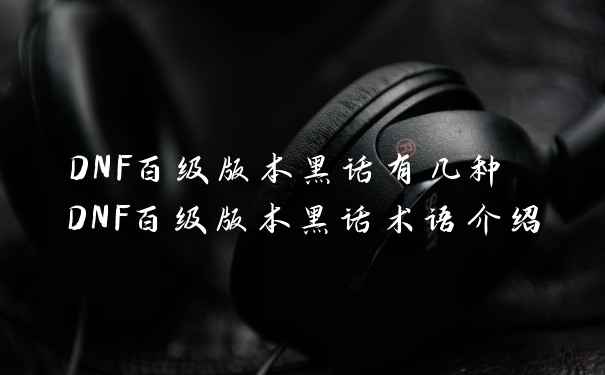 DNF百级版本黑话有几种 DNF百级版本黑话术语介绍