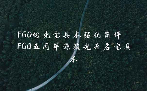 FGO奶光宝具本强化简评 FGO五周年源赖光开启宝具本