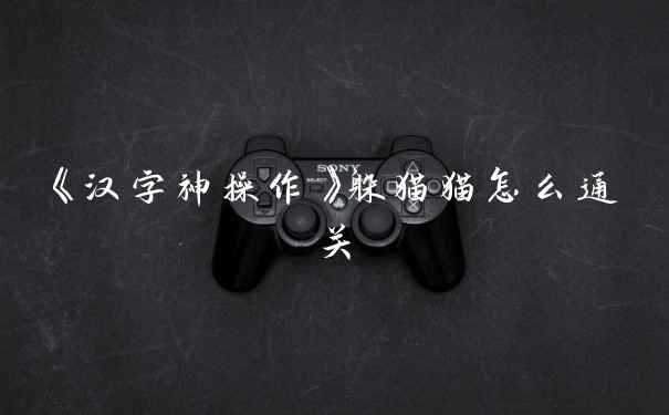 《汉字神操作》躲猫猫怎么通关