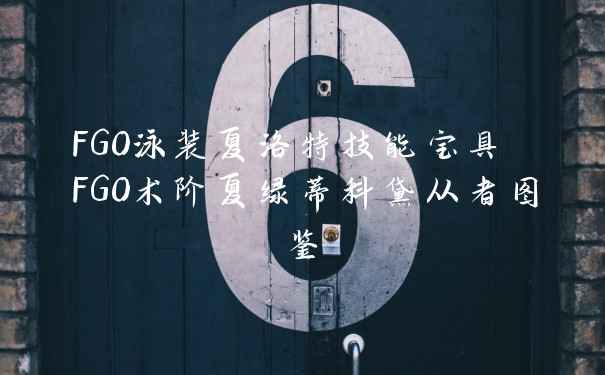 FGO泳装夏洛特技能宝具 FGO术阶夏绿蒂科黛从者图鉴