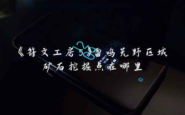 《符文工房5》雷鸣荒野区域矿石挖掘点在哪里