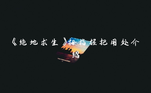 《绝地求生》拇指握把用处介绍