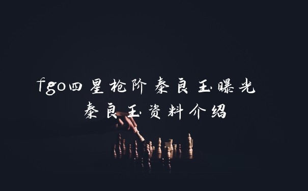 fgo四星枪阶秦良玉曝光 秦良玉资料介绍