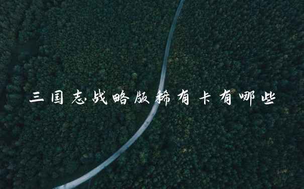 三国志战略版稀有卡有哪些