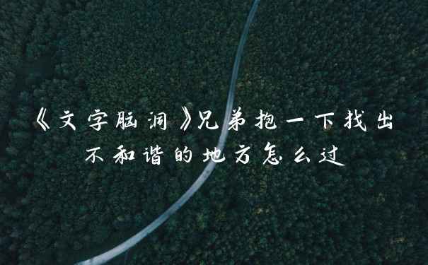 《文字脑洞》兄弟抱一下找出不和谐的地方怎么过
