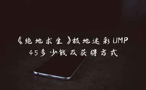 《绝地求生》极地迷彩UMP45多少钱及获得方式