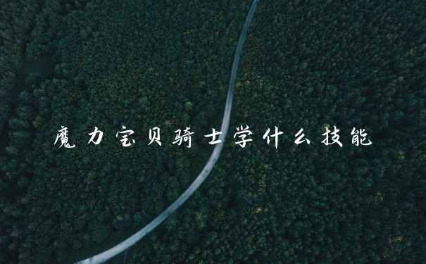 魔力宝贝骑士学什么技能