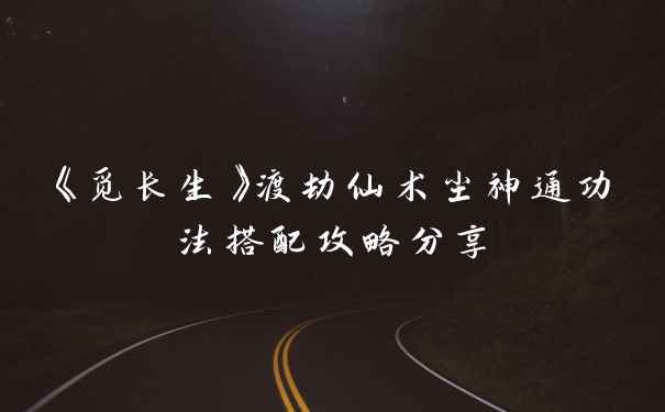 《觅长生》渡劫仙术尘神通功法搭配攻略分享