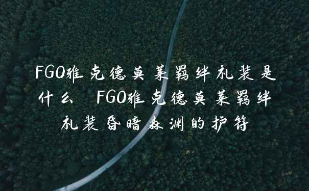 FGO雅克德莫莱羁绊礼装是什么 FGO雅克德莫莱羁绊礼装昏暗森渊的护符