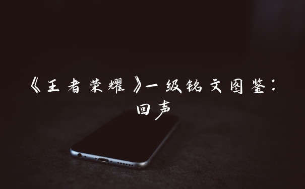 《王者荣耀》一级铭文图鉴:回声