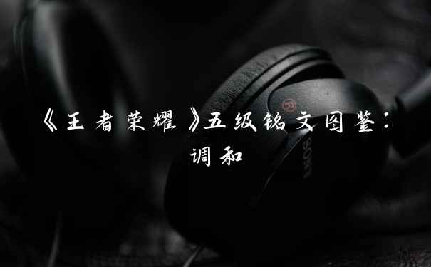 《王者荣耀》五级铭文图鉴:调和