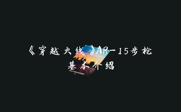 《穿越火线》AR-15步枪基本介绍