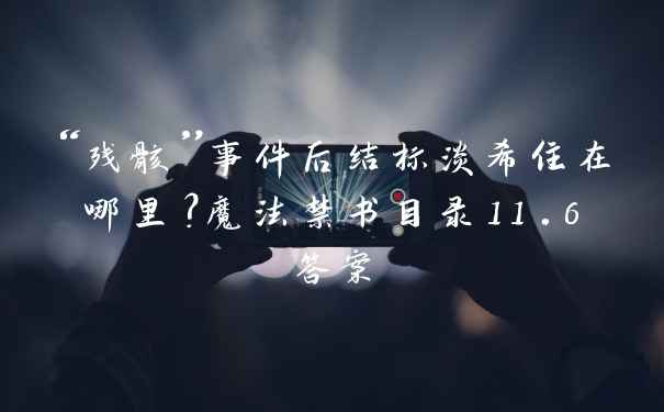 “残骸”事件后结标淡希住在哪里？魔法禁书目录11.6答案