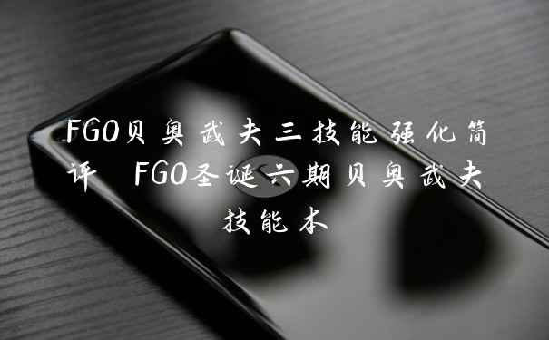 FGO贝奥武夫三技能强化简评 FGO圣诞六期贝奥武夫技能本