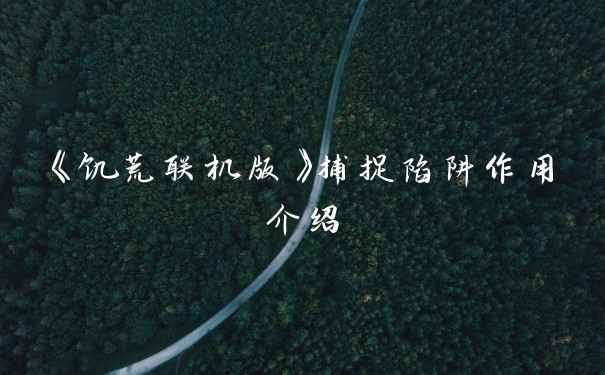 《饥荒联机版》捕捉陷阱作用介绍