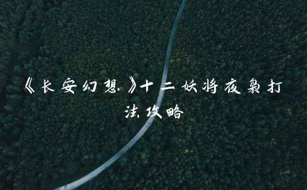 《长安幻想》十二妖将夜枭打法攻略