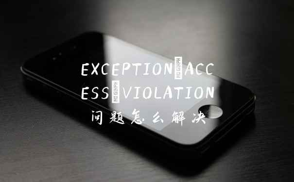 EXCEPTION_ACCESS_VIOLATION问题怎么解决