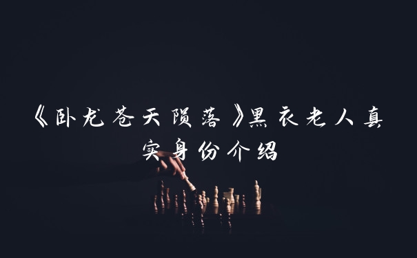 《卧龙苍天陨落》黑衣老人真实身份介绍
