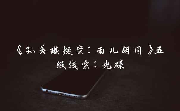 《孙美琪疑案:雨儿胡同》五级线索:光碟