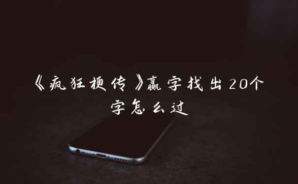 《疯狂梗传》赢字找出20个字怎么过