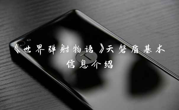 《世界弹射物语》天磐盾基本信息介绍