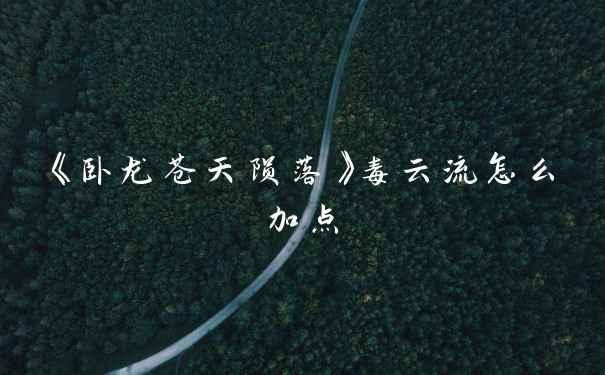 《卧龙苍天陨落》毒云流怎么加点