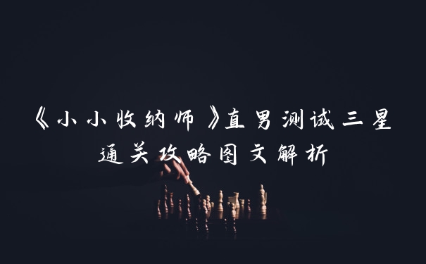 《小小收纳师》直男测试三星通关攻略图文解析