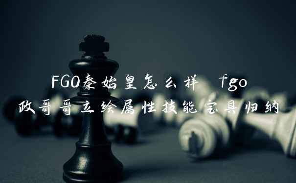 FGO秦始皇怎么样 fgo政哥哥立绘属性技能宝具归纳