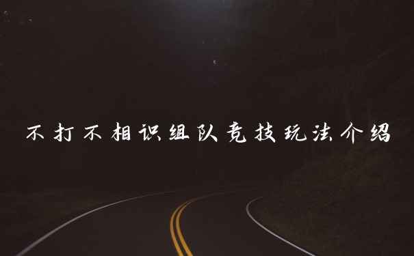 不打不相识组队竞技玩法介绍