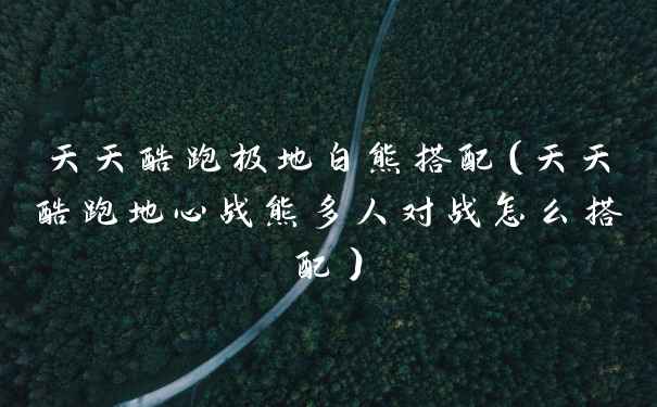 天天酷跑极地白熊搭配（天天酷跑地心战熊多人对战怎么搭配）