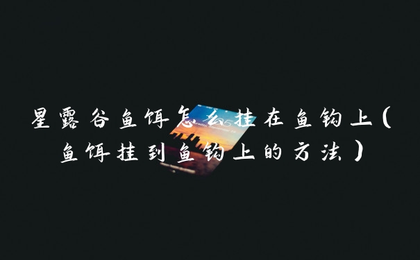 星露谷鱼饵怎么挂在鱼钩上（鱼饵挂到鱼钩上的方法）