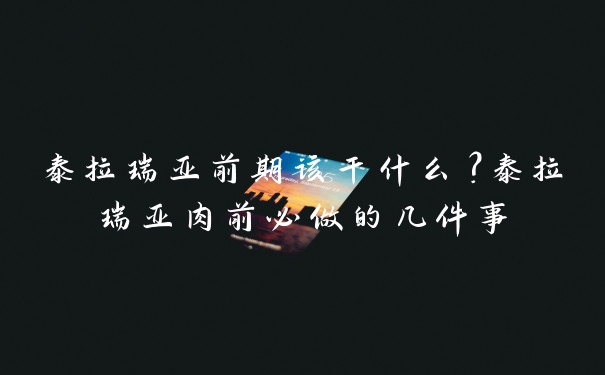 泰拉瑞亚前期该干什么？泰拉瑞亚肉前必做的几件事