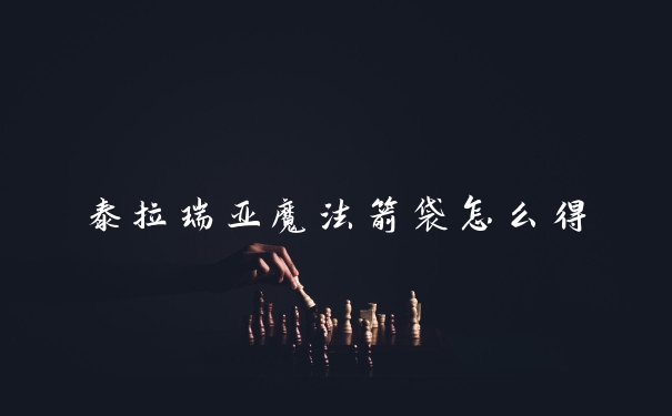 泰拉瑞亚魔法箭袋怎么得