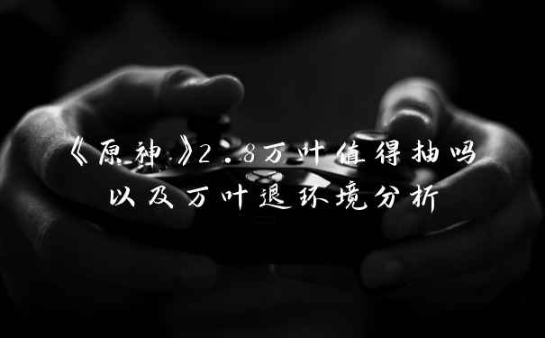 《原神》2.8万叶值得抽吗以及万叶退环境分析