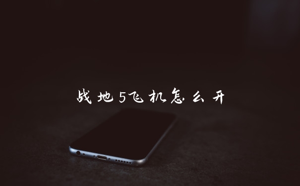战地5飞机怎么开