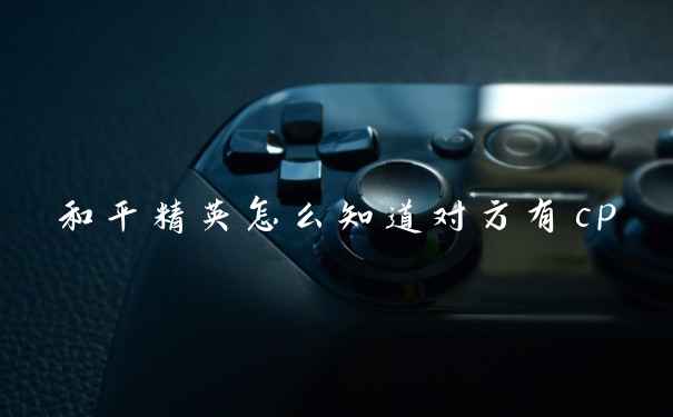 和平精英怎么知道对方有cp