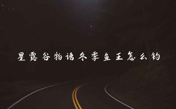 星露谷物语冬季鱼王怎么钓