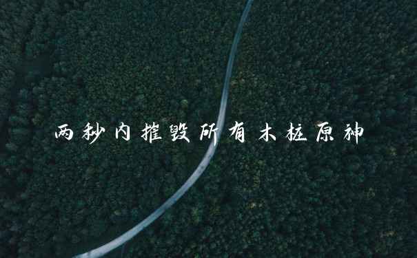 两秒内摧毁所有木桩原神