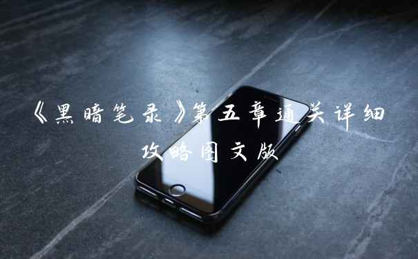 《黑暗笔录》第五章通关详细攻略图文版