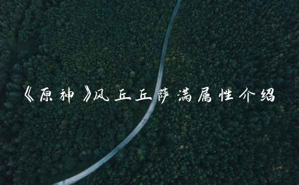 《原神》风丘丘萨满属性介绍