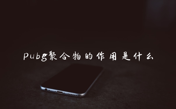 pubg聚合物的作用是什么