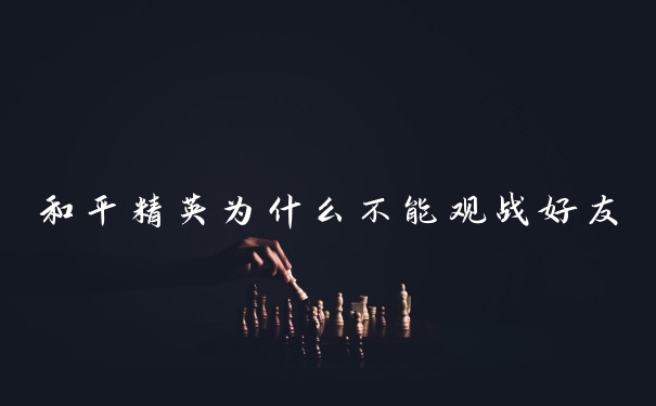 和平精英为什么不能观战好友
