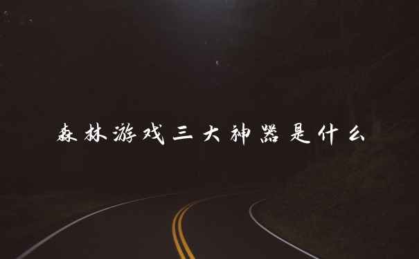 森林游戏三大神器是什么