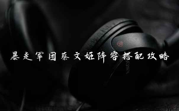 暴走军团蔡文姬阵容搭配攻略