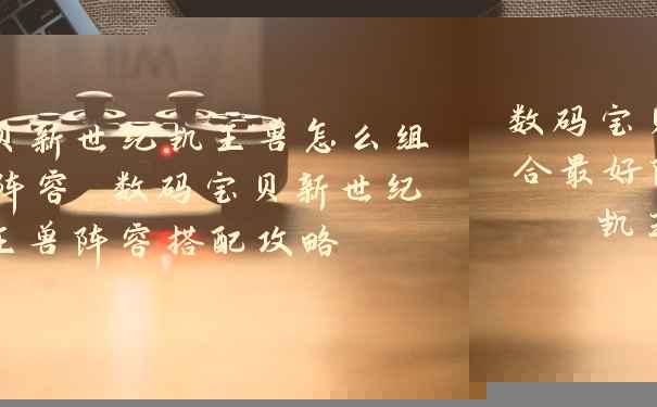 数码宝贝新世纪凯王兽怎么组合最好阵容 数码宝贝新世纪凯王兽阵容搭配攻略