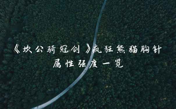《坎公骑冠剑》疯狂熊猫胸针属性强度一览