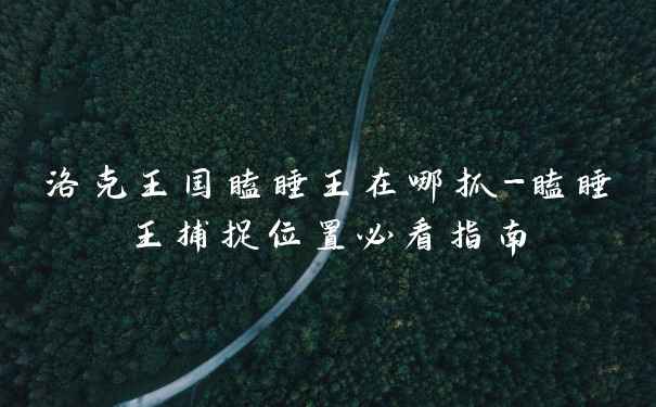 洛克王国瞌睡王在哪抓-瞌睡王捕捉位置必看指南