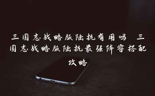 三国志战略版陆抗有用吗 三国志战略版陆抗最强阵容搭配攻略
