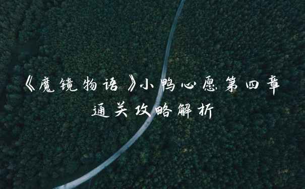 《魔镜物语》小鸭心愿第四章通关攻略解析