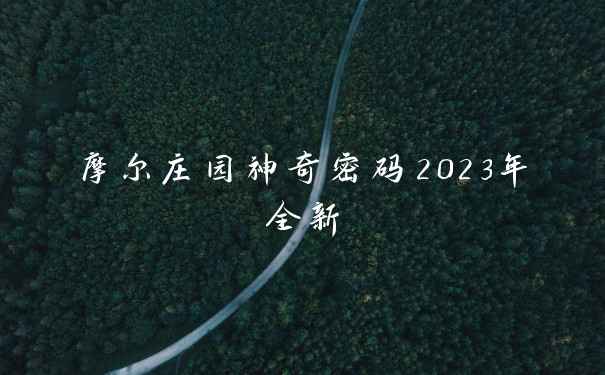 摩尔庄园神奇密码2023年全新